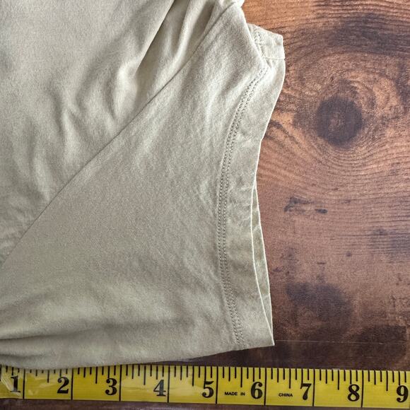 Sundance Babydoll Blouse Top Large Tan Khaki Scoop Neck Cottagecore Boho Preppy - Picture 5 of 9